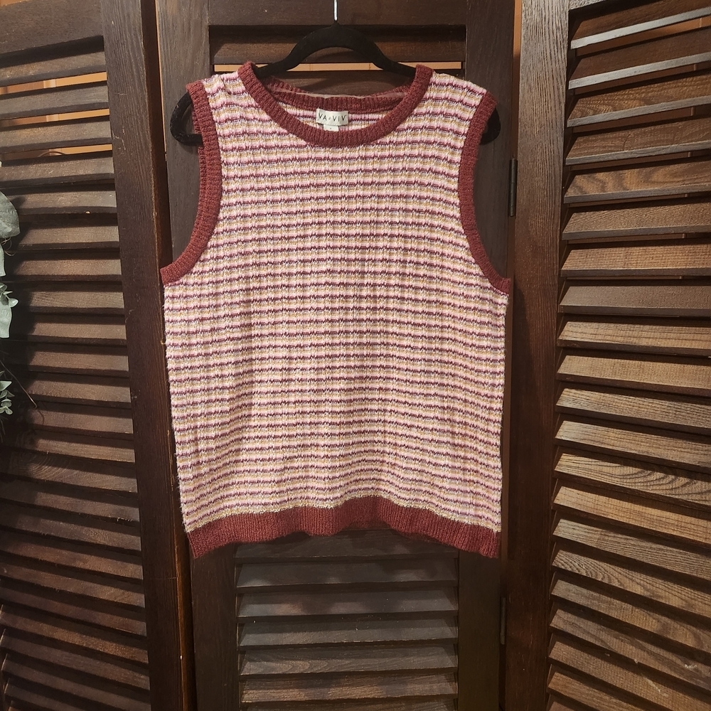 Ava & Viv Multicolor Striped Knit Top